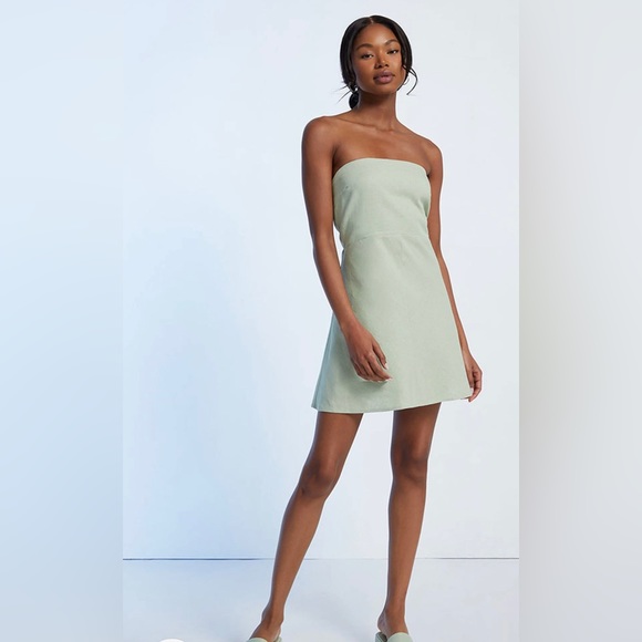 la hearts strapless linen mini dress LA Hearts Eyelet Strapless Mini Dress